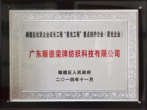 华体网页版登录入口-2012年获顺德政府颁发“星光企业”称号